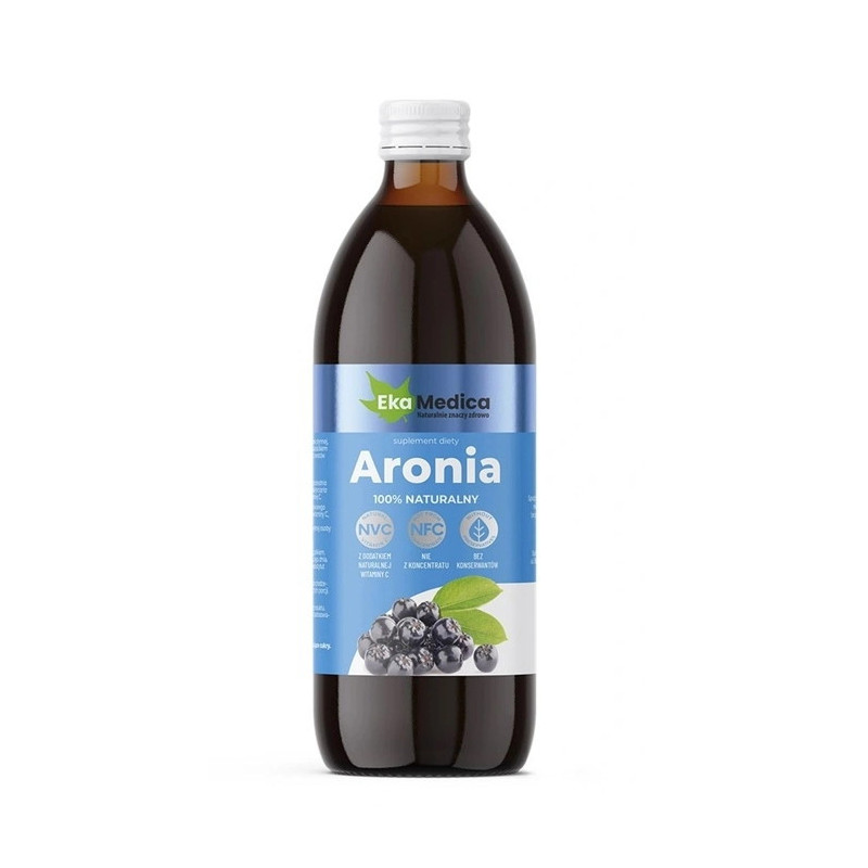 EkaMedica Aronia NFC sok 100% na odporność bez cukru, 500 ml