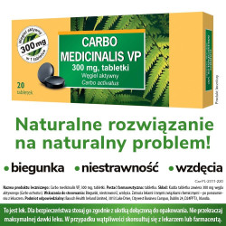Carbo medicinalis VP 0,3 g, 20 tabletek