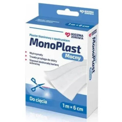 Monoplast plaster tkaninowy z opatrunkiem biały ,1m x 6cm