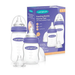 Lansinoh Zestaw startowy butelki (160 ml + 240 ml) do karmienia ze smoczkami NaturalWave + smoczek Fast