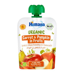 Humana 100% Organic mus dynia z marchewką , 90 g
