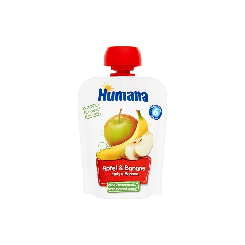 Humana 100% Organic mus dla niemowląt jabłko-banan, 90 g