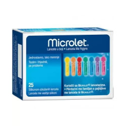 Microlet Lancety kolorowe, 25 sztuk