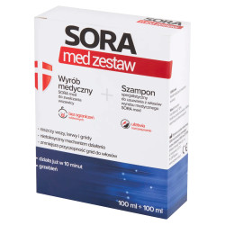 Sora med Zestaw płyn do zwalczania wszawicy głowy, 100 ml + szampon specjalistyczny, 100 ml