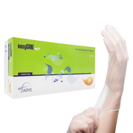 Rękawice easyCARE winylowe bezpudrowe M,100 sztuk