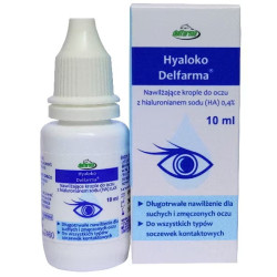 Hyaloko Delfarma, nawilżające krople do oczu, 10 ml