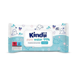 Kindii Pure Water 99% nawilżane chusteczki, 60 sztuk