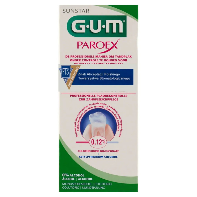 Sunstar Gum Paroex 0,12%, płyn do płukania jamy ustnej, intensywne działanie, 300 ml