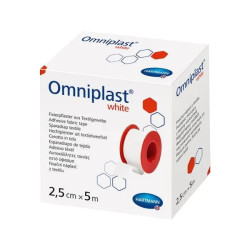 Przylepiec tkaninowy Omniplast white 2,5 cm x 5 m ,1 sztuka
