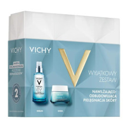 Vichy XMAS 2024 Mineral 89 Booster wzmacniająco-nawilżający, 50 ml + Krem nawilżająco-odbudowujący 100h bogaty, 50 ml