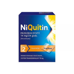 Niquitin przezroczysty,14mg/24h, system transdermalny, stopień 2, 7 szt.