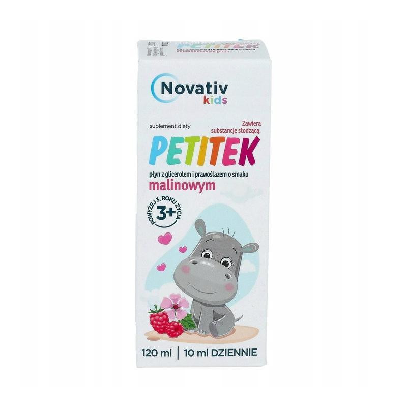 Novativ kids Petitek płyn o smaku malinowym, 120 ml