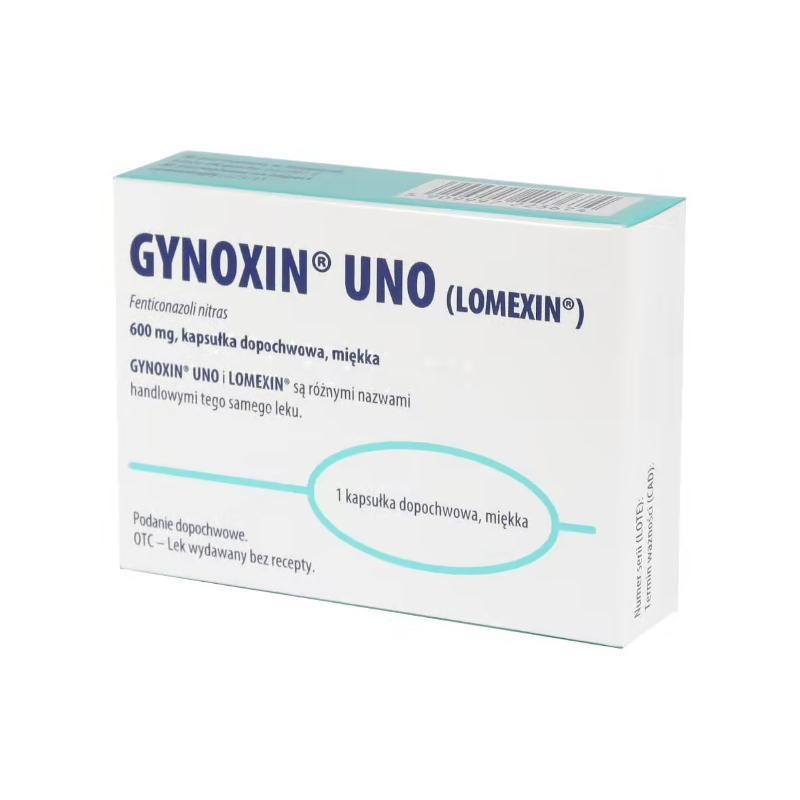 Gynoxin Uno 600 mg, 1 kapsułka dopochwowa miękka