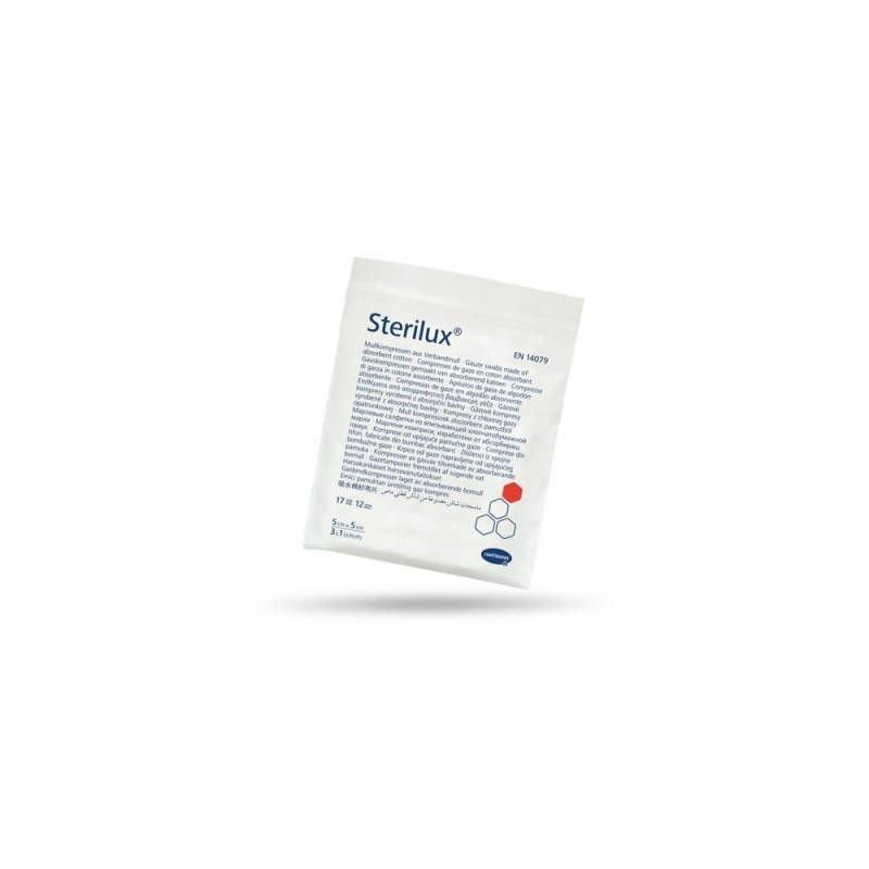 Sterilux Kompres jałowy 17N 12W 5 cz x 5 cm, 3 sztuki