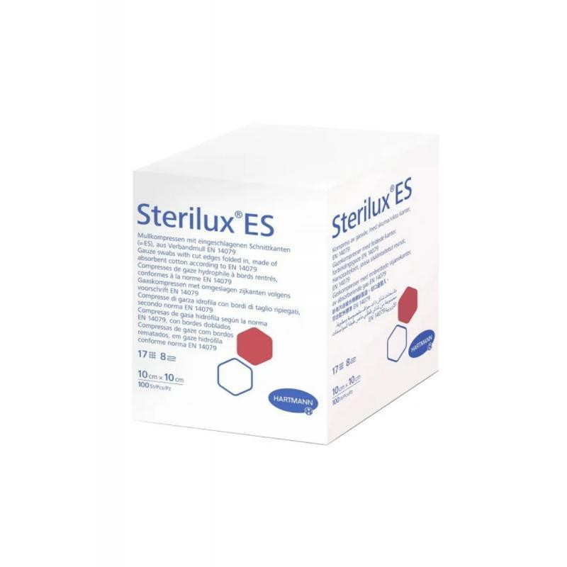 Sterilux ES Kompres niejałowy 17N  8W 10 cm x 10 cm, 100 sztuk