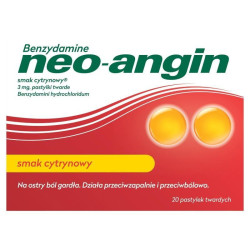 Benzydamine Neo-angin o smaku cytrynowym 3 mg, 20 pastylek twardych
