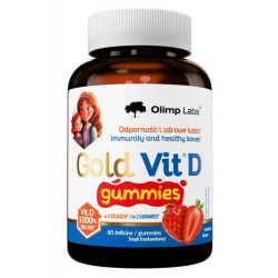 Olimp Gold-Vit D Gummies o smaku truskawkowym, 60 żelek