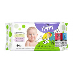 Chusteczki Bella Baby Happy, bawełna-jedwab, 64 sztuki