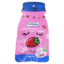 Dosfarm Drażetki odświeżające o smaku mięty i truskawki, 16 g