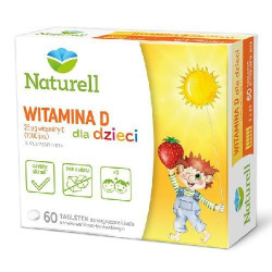 NATURELL Wit. D dla dzieci waniliowo-truskawkowa, 60 tabletek