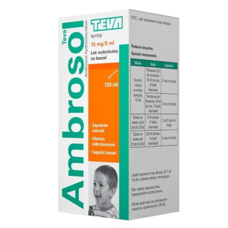 Ambroksol TEVA syrop 0,015 g/5ml, 120 ml