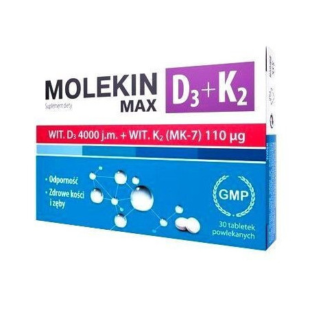Molekin D3 + K2 MAX, 30 tabletek
