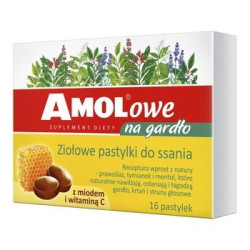 AMOLowe na gardło z miodem i witaminą C, 16 pastylek