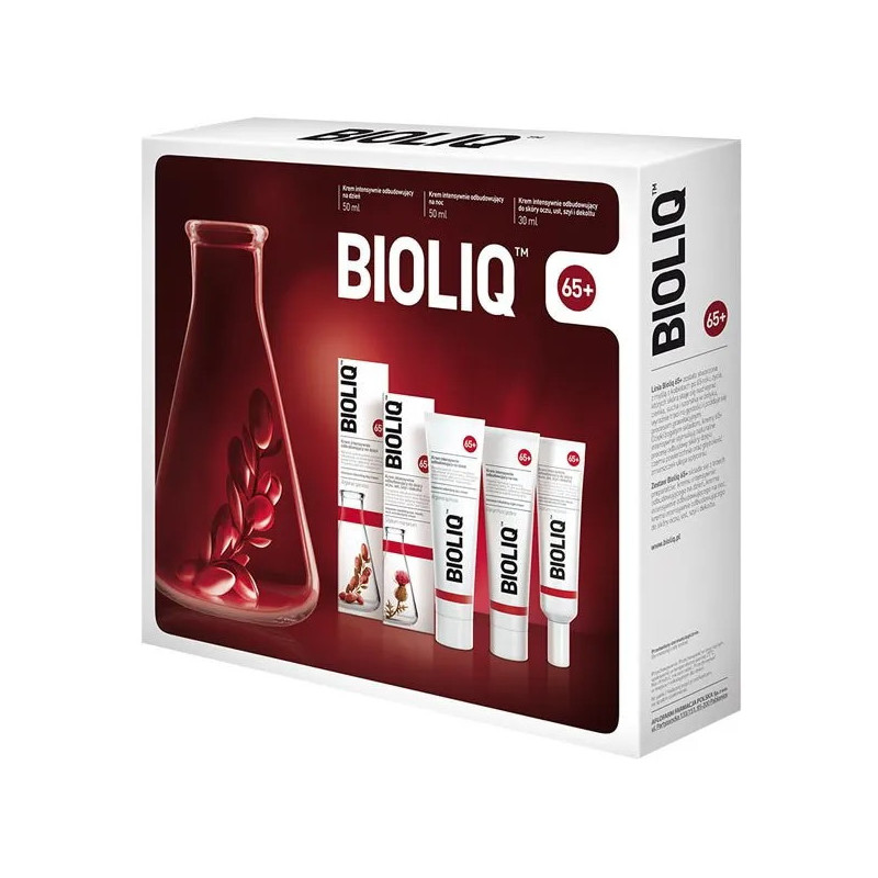 BIOLIQ 65+ Zestaw krem  na dzień, 50 ml + krem na noc, 50 ml + krem do skóry oczu, ust, szyi i dekoltu, 30 ml