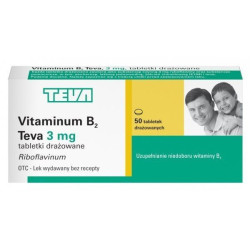 Vitamina B2 PLIVA 3 mg, 50 drażetek