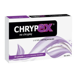 Chrypex, pastylki do ssania na chrypkę, smak czarna porzeczka, 30 sztuk