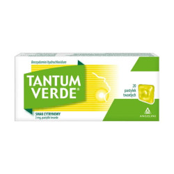 Tantum Verde, 3 mg, smak cytrynowy, pastylki twarde, 20 sztuk