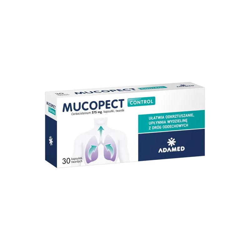 Mucopect Control, 375 mg, kapsułki twarde, 30 sztuk