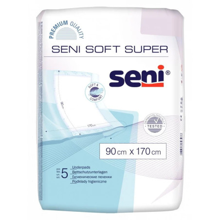 Podkłady higieniczne SENI SOFT SUPER , 90 x 170 cm, 5 sztuk