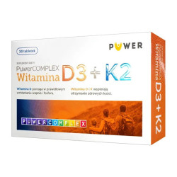 Puwer Complex Witamina D3 + K2, 30 tabletek