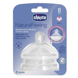 Chicco Smoczek do butelki NaturalFeeling 6m+, 2 sztuki