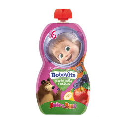 BoboVita Masza i Niedźwiedź, mus jagody i jabłka z bananem, 6 m+, 100 g