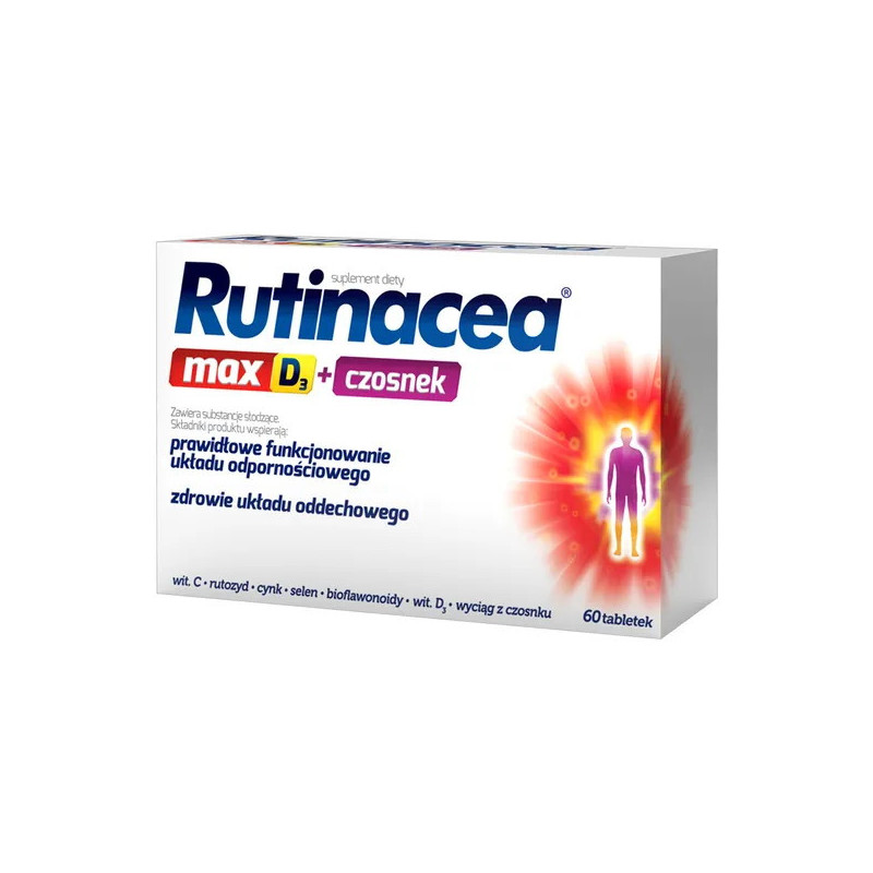 Rutinacea Max D3 + czosnek, tabletki , 60 sztuk