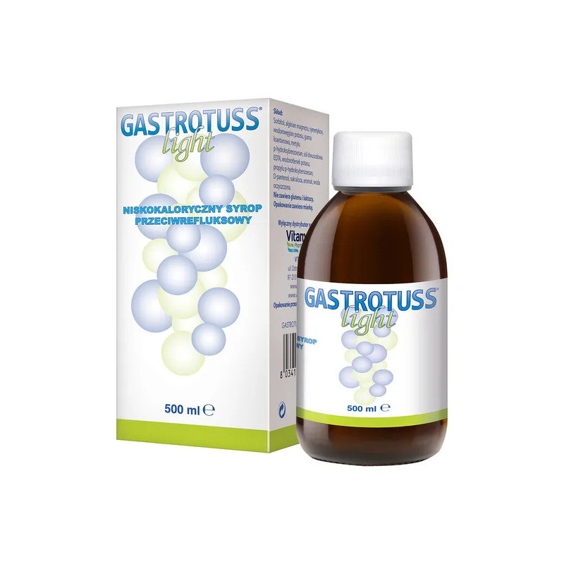 Gastrotuss Light, syrop przeciwrefluksowy, niskokaloryczny, 500 ml