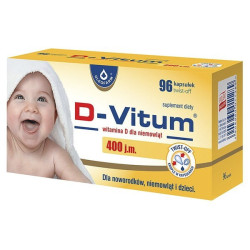 D-Vitum dla niemowląt 400 j.m., 96 sztuk, kapsułki twist-off