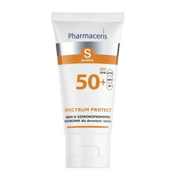 PHARMACERIS S SPECTRUM PROTECT Krem o szerokopasmowej ochronie przed słońcem do twarzy dla dorosłych i dzieci SPF 50, 50 ml