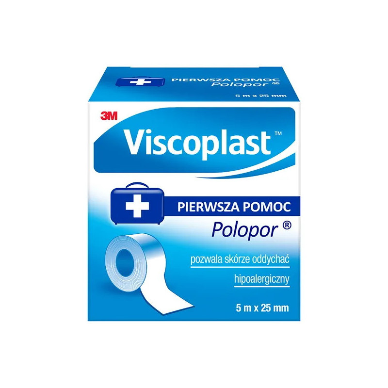 Viscoplast Polopor, przylepiec włókninowy, 5 m x 25 mm, 1 sztuka