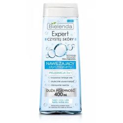 Bielenda Expert Czystej Skóry, płyn micelarny, nawilżający 3 w 1, 400 ml