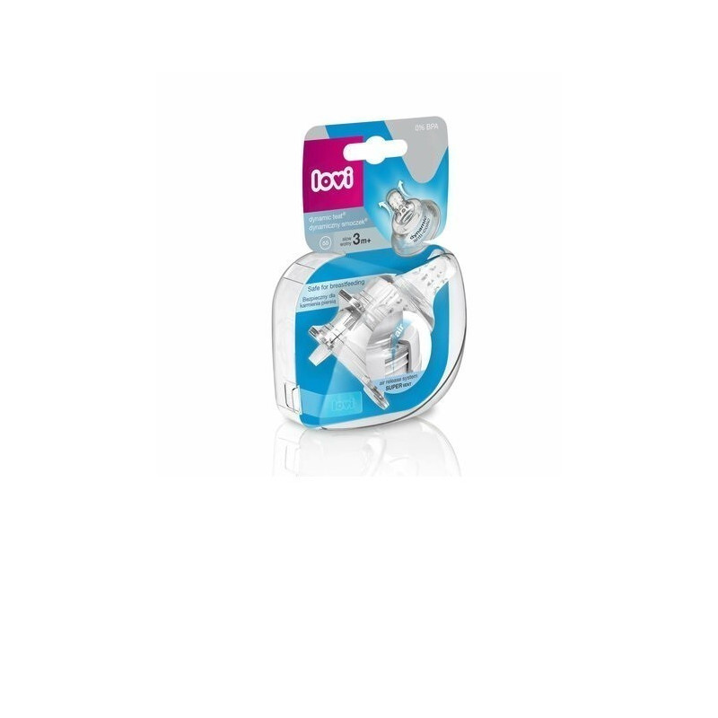 LOVI smoczek dynamiczny wolny 3m+ (18/750) , 2 sztuki