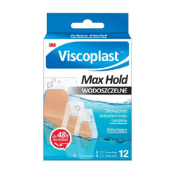 Plastry VISCOPLAST, Max Hold Wodoszczelne, 12 sztuk