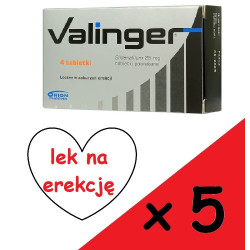 5 x Valinger 25 mg,  4 tabletki