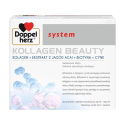 Doppelherz system Kollagen Beauty płyn ampułki 25 ml, 30 sztuk