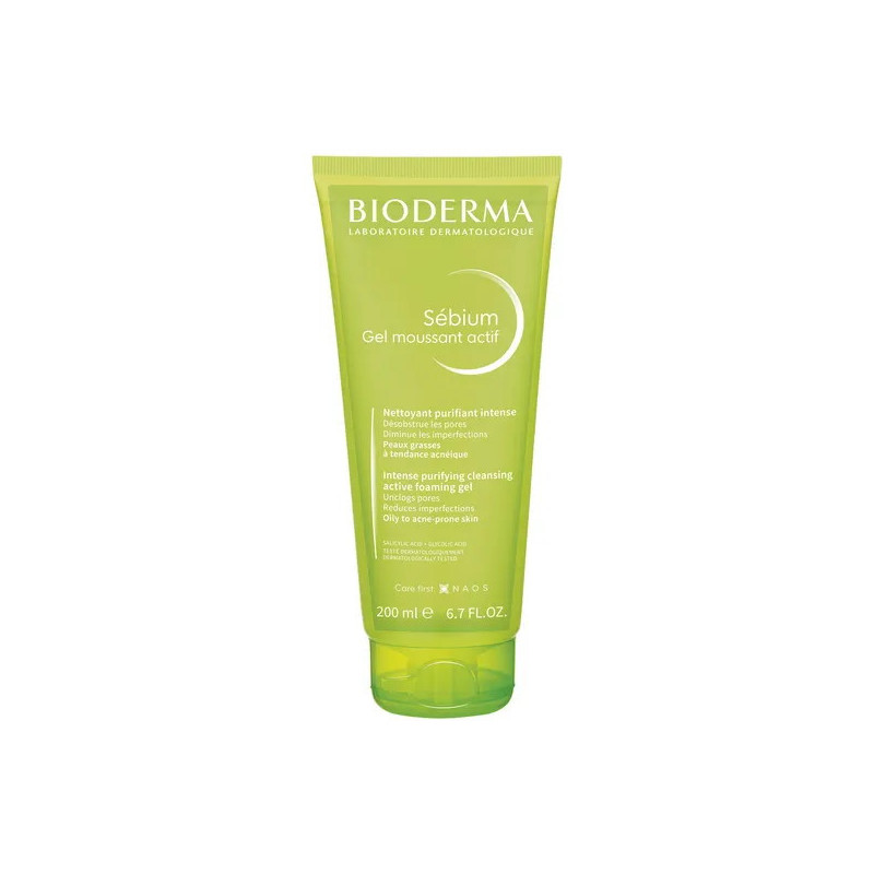 Bioderma Sebium Gel moussant actif, żel oczyszczający do skóry tłustej i trądzikowej, 200 ml