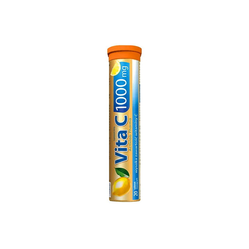 Vita C 1000 mg, Activlab Pharma, tabletki musujące, smak cytrynowy, 20 sztuk