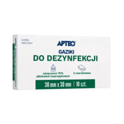 APTEO Gaziki do dezynfekcji 30mm x 30 mm  ,10 sztuk