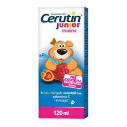 Cerutin Junior, malinowy płyn, 120 ml